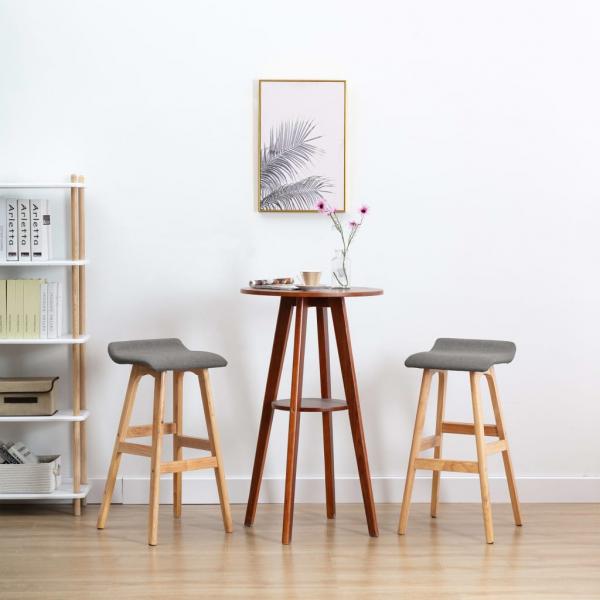 ARDEBO.de - Barhocker 2 Stk. Dunkelgrau Stoff