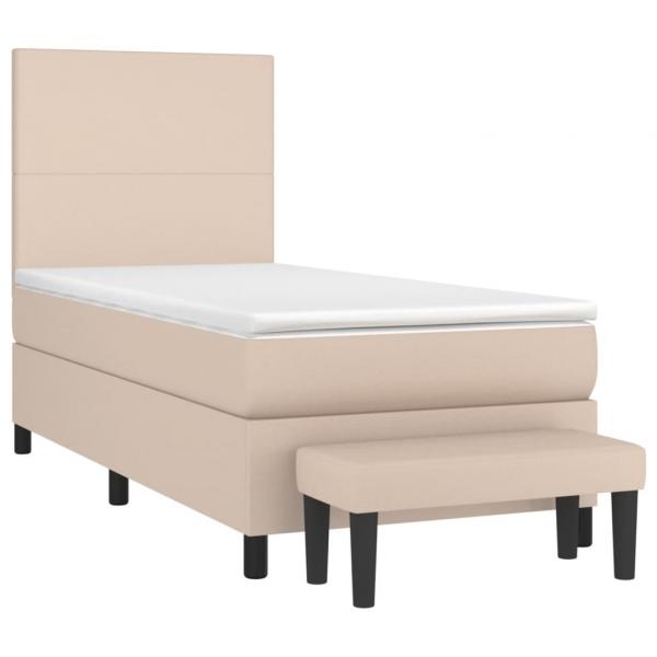 Boxspringbett Matratze Cappuccino-Braun 100x200cm Kunstleder