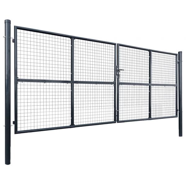 Mesh-Gartentor Verzinkter Stahl 400 x 150 cm Grau 