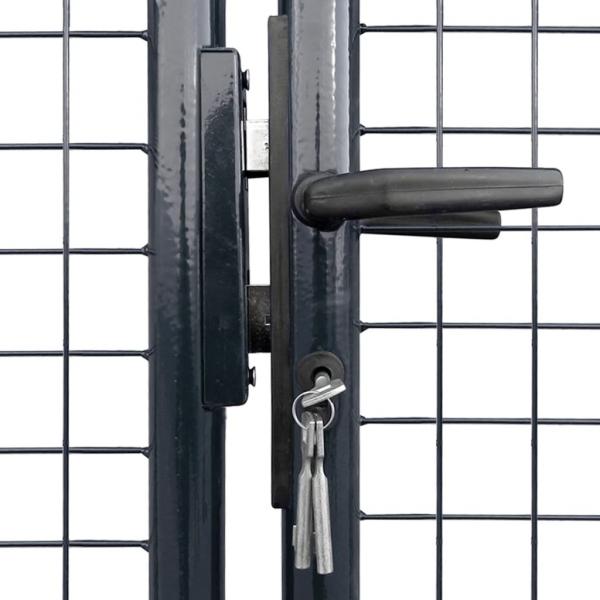 Mesh-Gartentor Verzinkter Stahl 400 x 150 cm Grau 