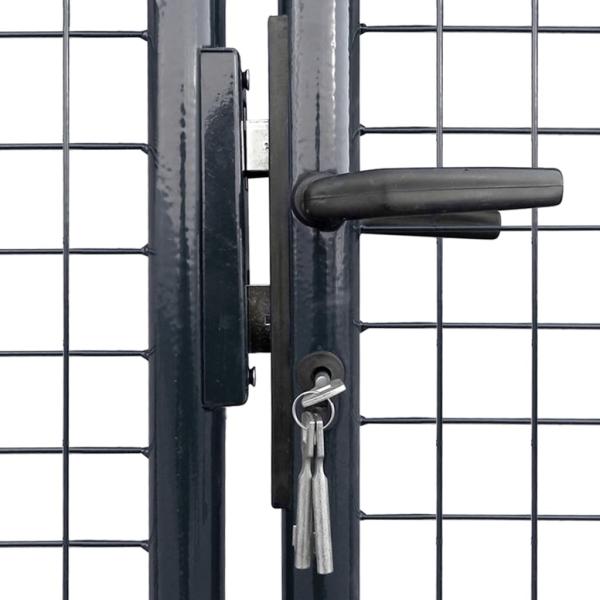 Maschen-Gartentor verzinkter Stahl 400 x 150 cm Grau