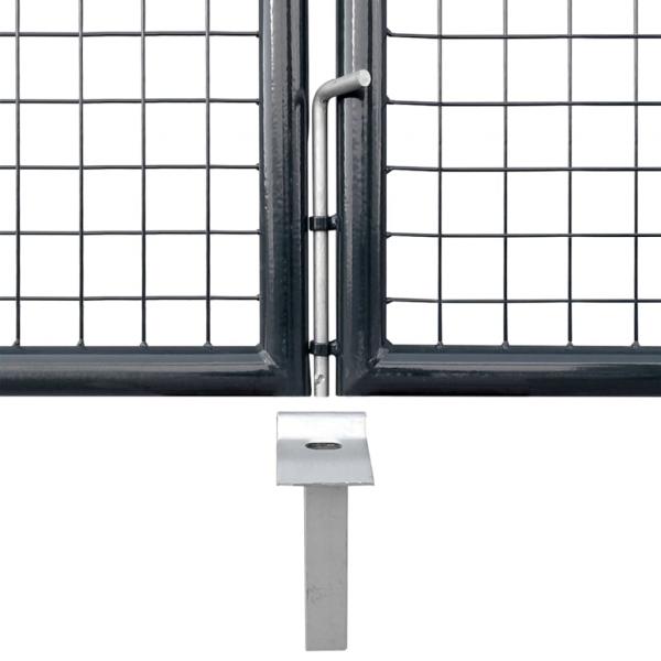 Mesh-Gartentor Verzinkter Stahl 400 x 150 cm Grau 