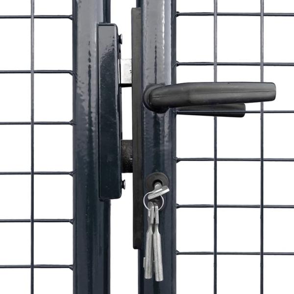 Maschen-Gartentor verzinkter Stahl 400 x 150 cm Grau