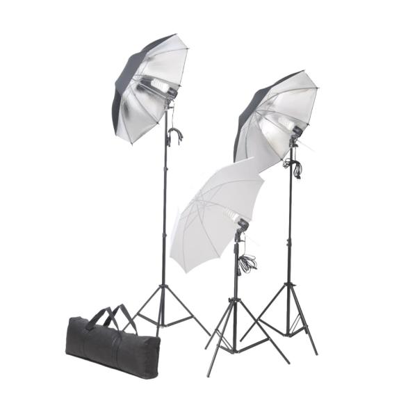 Fotostudio-Set mit Lampen-Set und Hintergrund