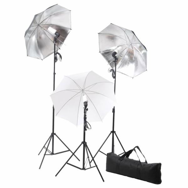 Fotostudio-Set mit Lampen-Set und Hintergrund