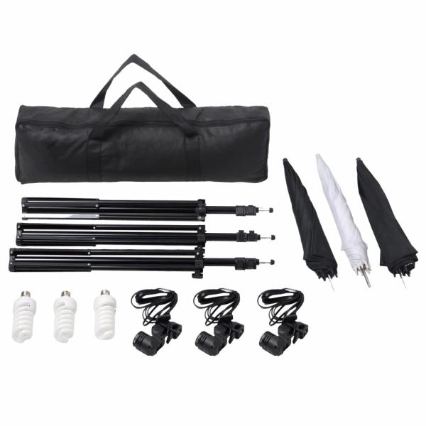 Fotostudio-Set mit Lampen-Set und Hintergrund