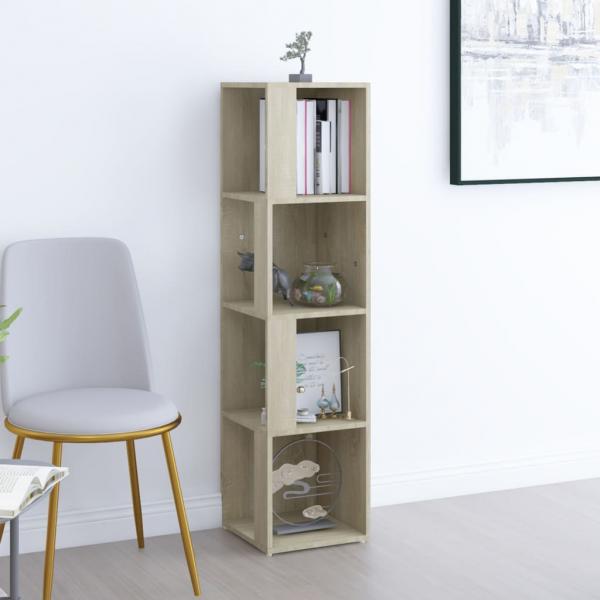 ARDEBO.de - Eckregal Sonoma-Eiche 33x33x132 cm Holzwerkstoff