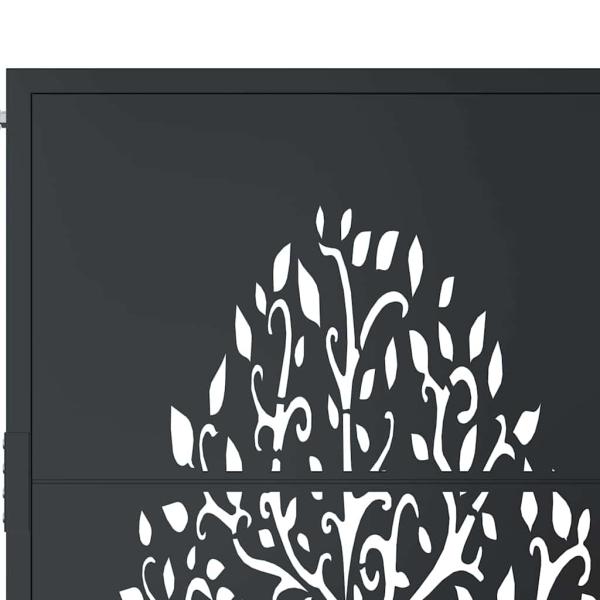 Gartentor Anthrazit 105x105 cm Stahl Baum-Design