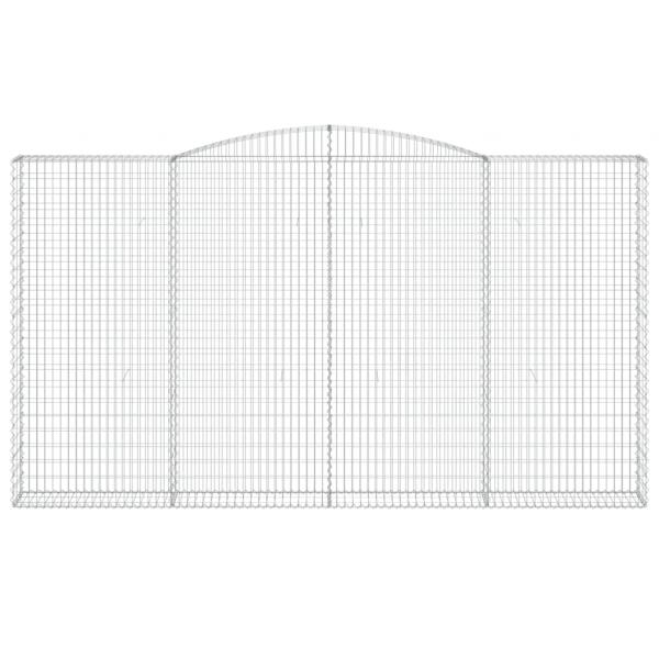 Gabionen mit Hochbogen 6 Stk. 400x30x220/240cm Verzinktes Eisen