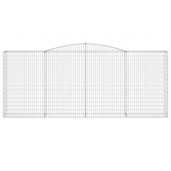Gabionen mit Hochbogen 9 Stk. 400x50x160/180cm Verzinktes Eisen