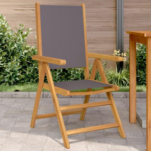 ARDEBO.de - Gartenstühle 2 Stk. Anthrazit Massivholz Akazie & Stoff