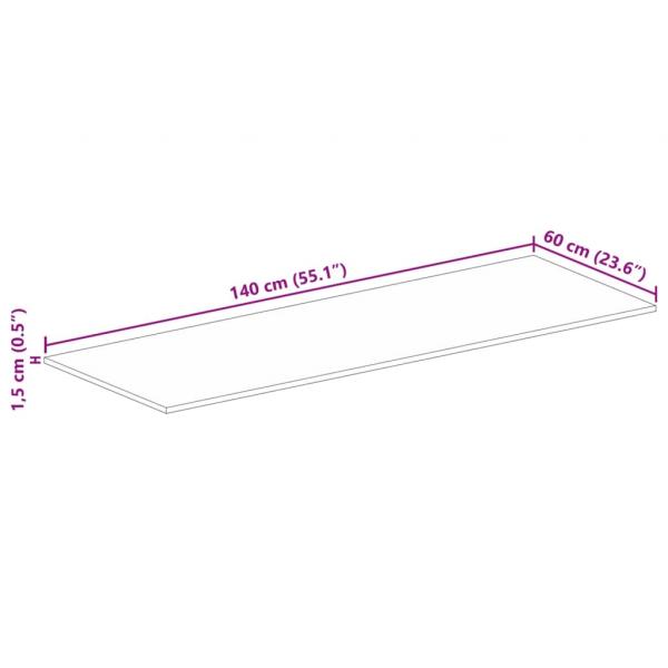 Tischplatte 140x60x1,5 cm Rechteckig Altholz Massiv