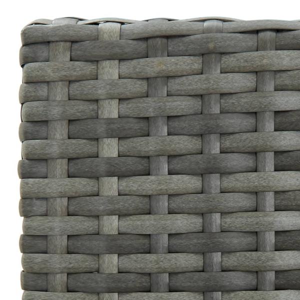 Garten-Barhocker mit Kissen 2 Stk. Grau Poly Rattan