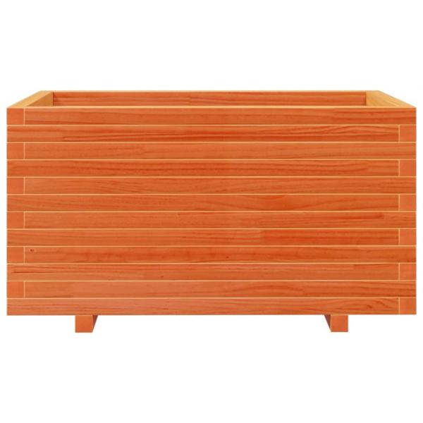 Pflanzkübel Wachsbraun 90x60x49,5 cm Massivholz Kiefer