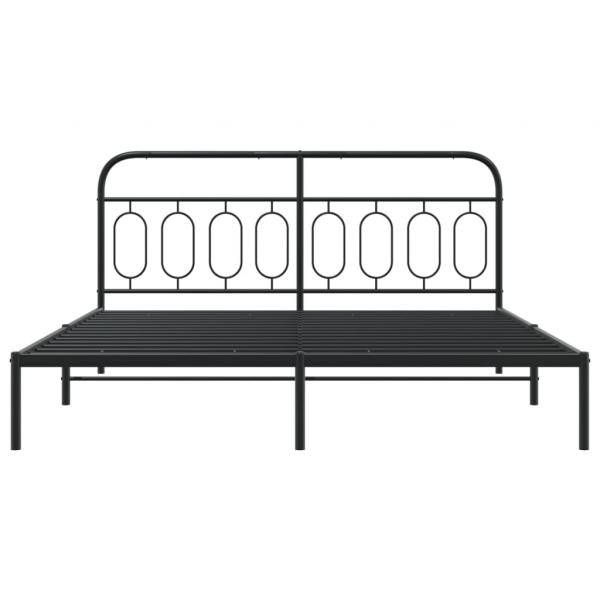 Bettgestell mit Kopfteil Metall Schwarz 183x213 cm