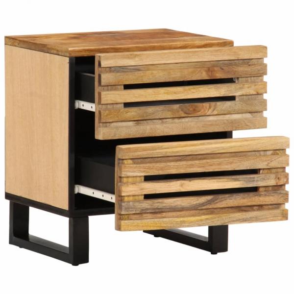 Nachttische 2 Stk. 40x34x46 cm Raues Mangoholz