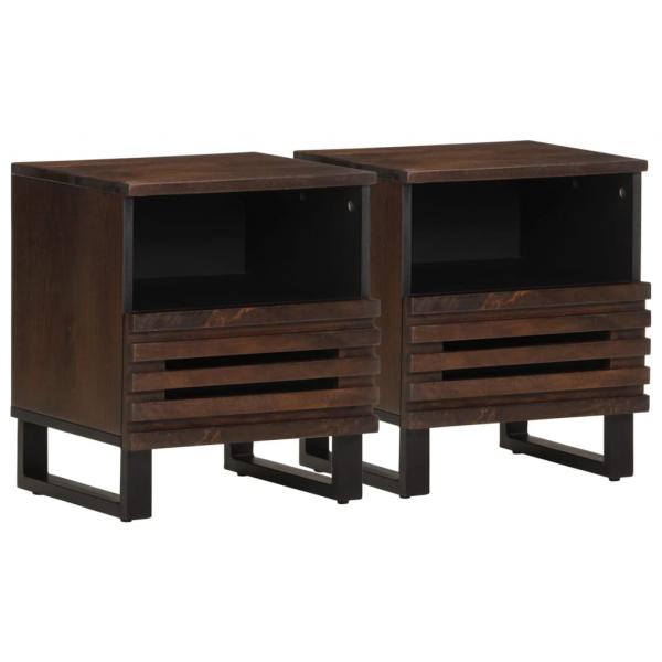 ARDEBO.de - Nachttische 2 Stk. 40x34x46 cm Massivholz Mango