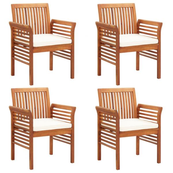 ARDEBO.de - Garten-Essstühle mit Kissen 4 Stk. Massivholz Akazie