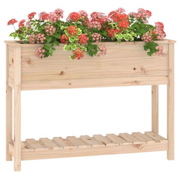 Pflanzkübel mit Ablage 111,5x34,5x81 cm Massivholz Kiefer