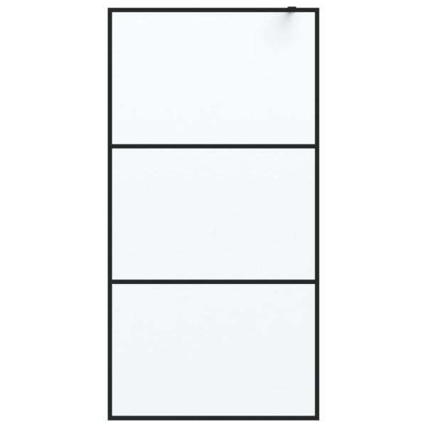 Duschwand für Walk-In Dusche Schwarz 100x195 cm ESG Mattiert