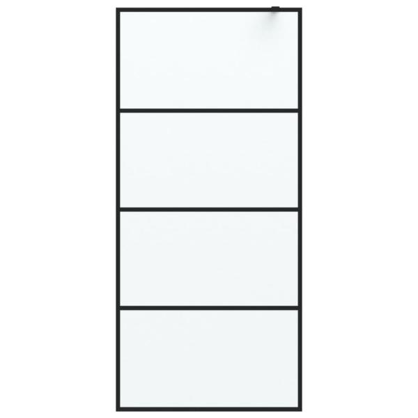 Duschwand für Begehbare Dusche Schwarz 90x195cm Matt ESG-Glas