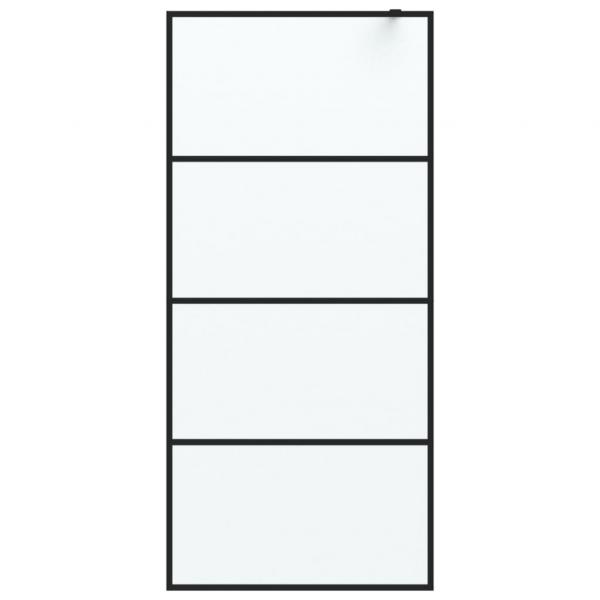 Duschwand für Begehbare Dusche Schwarz 90x195cm Matt ESG-Glas