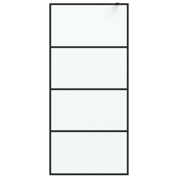 Duschwand für Begehbare Dusche Schwarz 90x195cm Matt ESG-Glas