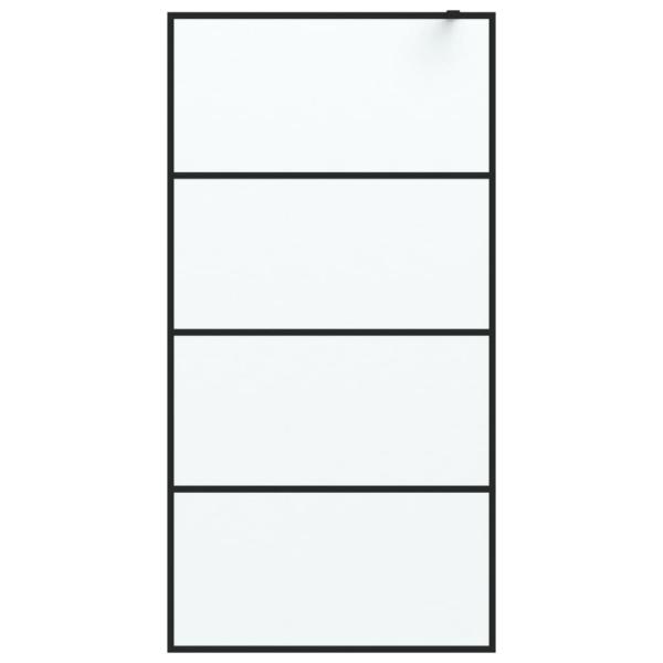 Duschwand für Walk-In Dusche Schwarz 100x195 cm ESG Mattiert