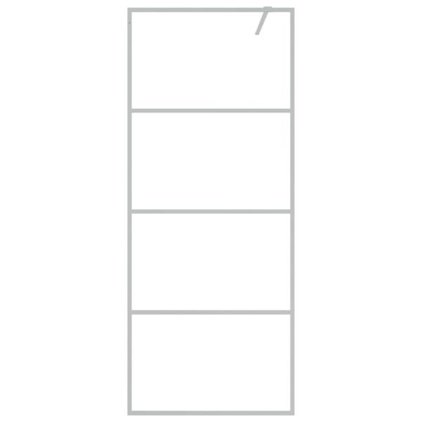 Duschwand für Walk-In Dusche Silber 80x195 cm ESG-Glas Klar