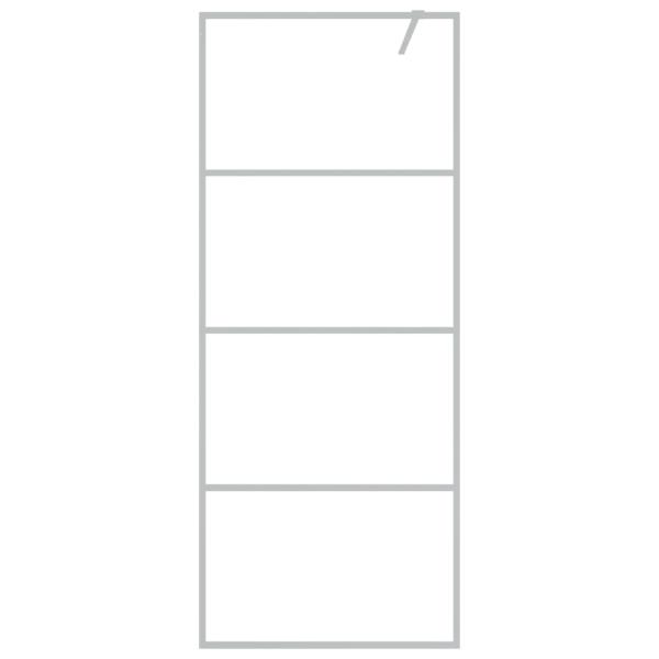 Duschwand für Walk-In Dusche Silber 80x195 cm ESG-Glas Klar
