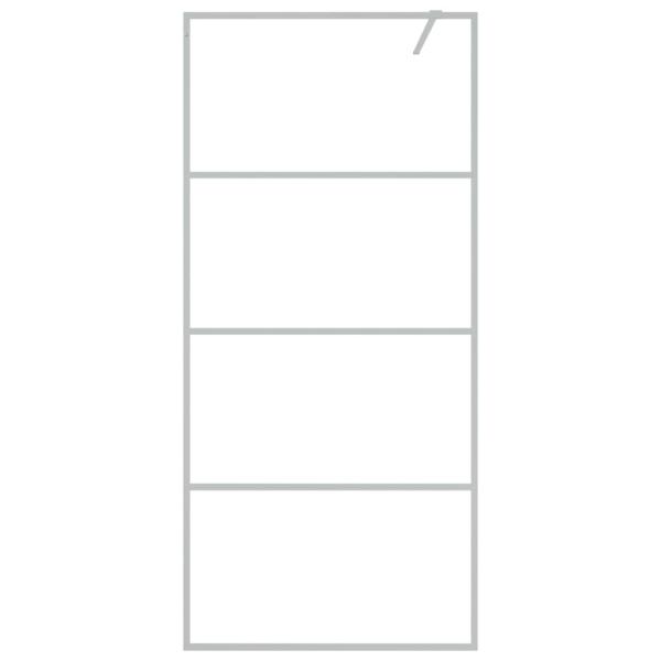 Duschwand für Begehbare Dusche Silbern 90x195cm ESG-Klarglas