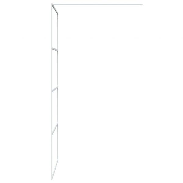 Duschwand für Begehbare Dusche Weiß 90x195 cm ESG-Klarglas