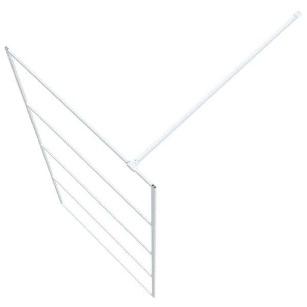Duschwand für Begehbare Dusche Weiß 90x195 cm ESG-Klarglas