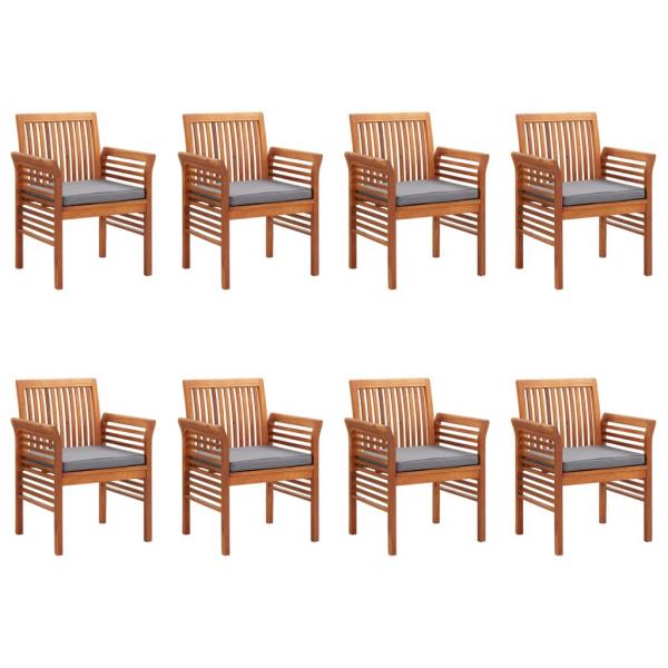 ARDEBO.de - Garten-Essstühle mit Kissen 8 Stk. Massivholz Akazie
