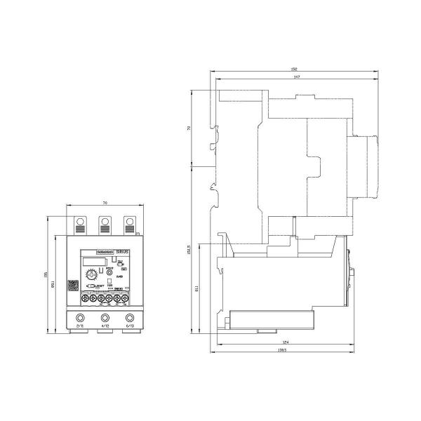 Siemens 3RB3046-1XB0 Überlastrelais 32...115 A elektronisch für Motorschutz Baugröße S3, CLASS 10E