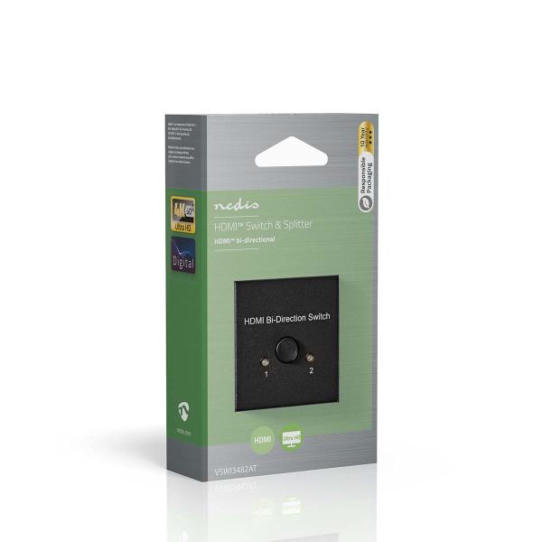 HDMI ? Schalter | 3-Port port(s) | 1x HDMI? Eingang / 2x HDMI? Eingang | 1x HDMI? Ausgang / 2x HDMI? Ausgang | 4K@60Hz | 6 Gbps | Metall | Anthrazit