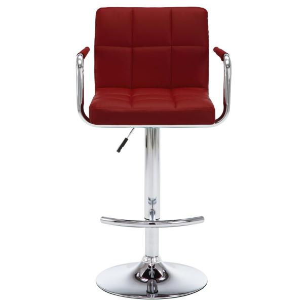 Barhocker 2 Stk. Weinrot Kunstleder 