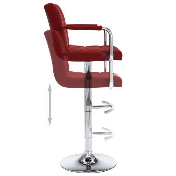 Barhocker 2 Stk. Weinrot Kunstleder 