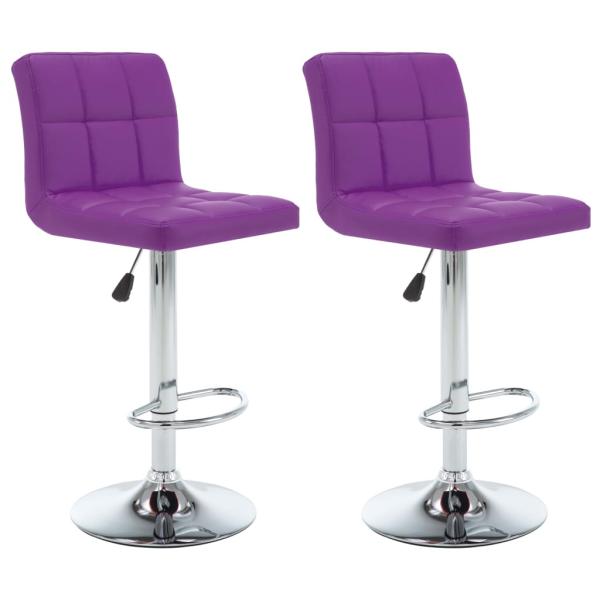 ARDEBO.de - Barhocker 2 Stk. Lila Kunstleder 