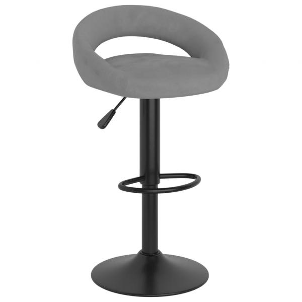 Barhocker 2 Stk. Hellgrau Samt 
