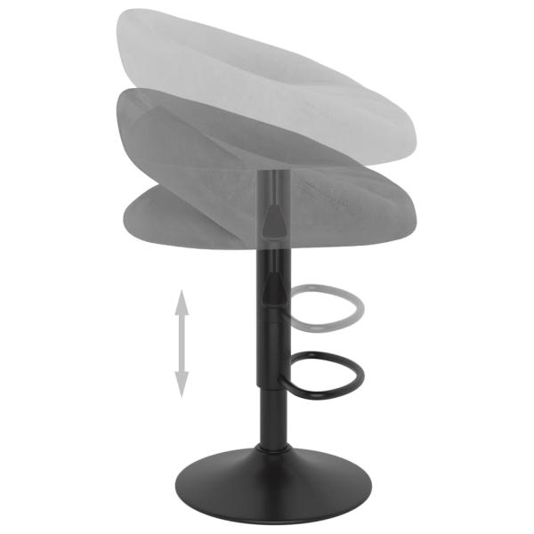 Barhocker 2 Stk. Hellgrau Samt 