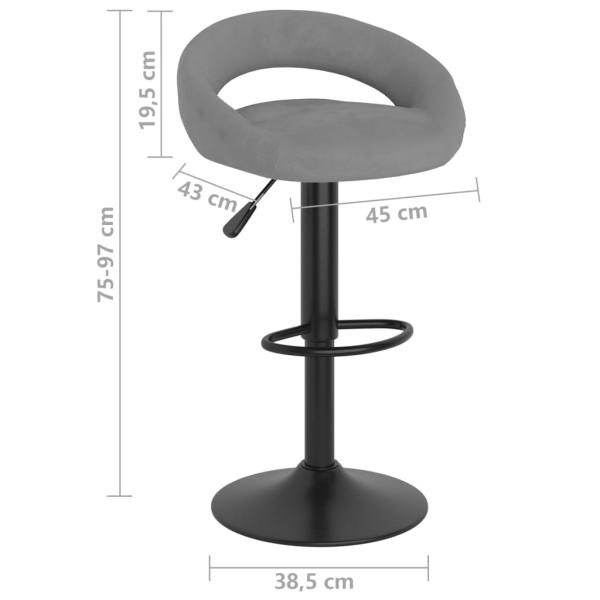 Barhocker 2 Stk. Hellgrau Samt 