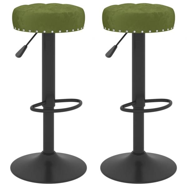 Barhocker 2 Stk. Hellgrün Samt 