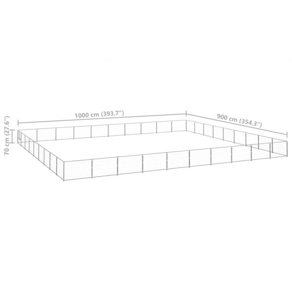 Hundezwinger Silbern 90 m² Stahl