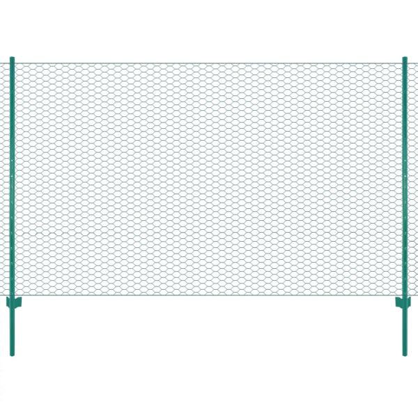 ARDEBO.de - Maschendrahtzaun mit Pfosten Stahl 25 x 2 m Grün