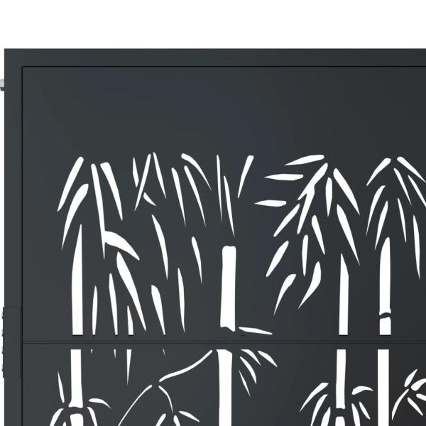 Gartentor Anthrazit 105x105 cm Stahl Bambus-Design