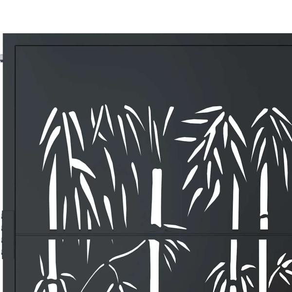 Gartentor Anthrazit 105x105 cm Stahl Bambus-Design