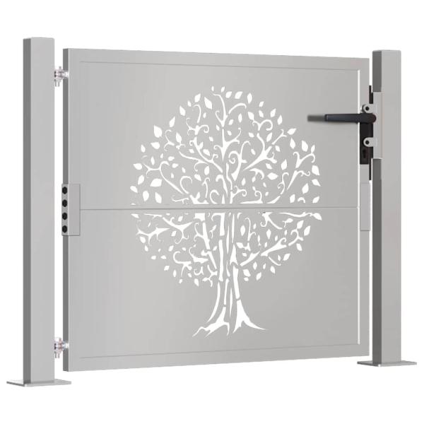 Gartentor 105x105 cm Cortenstahl Baum-Design