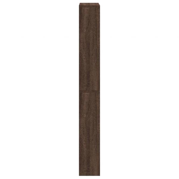 Schuhschrank mit Spiegel 4 Fächer Braun Eiche-Optik 63x17x134cm