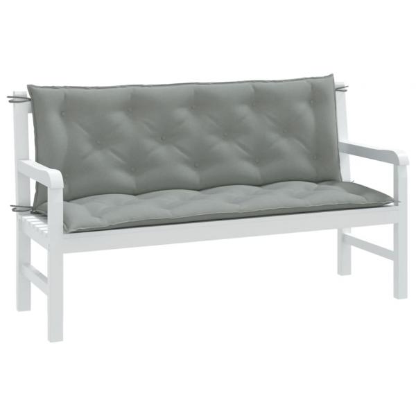 ARDEBO.de - Gartenbank-Auflagen 2 Stk. Melange Hellgrau 150x50x7 cm Stoff